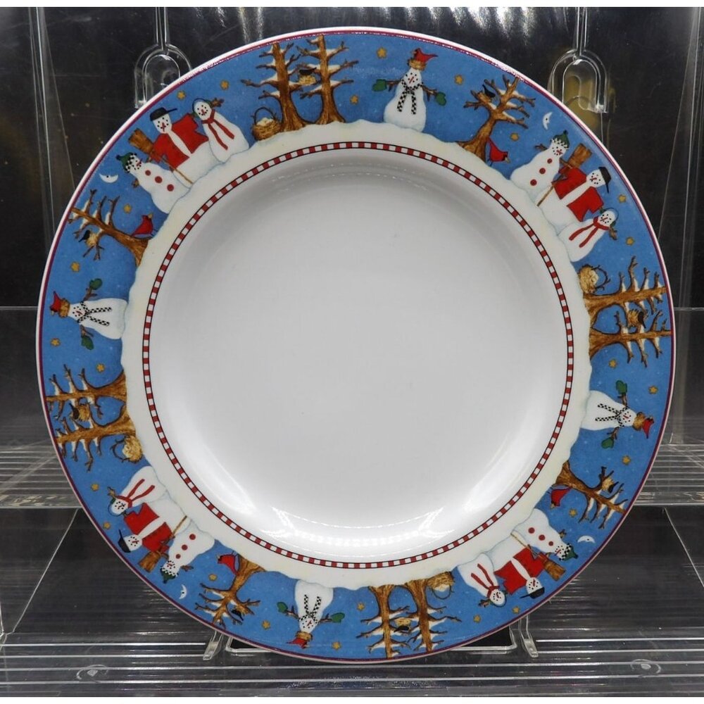 Sakura Snowman Stoneware 6⅝" Saucer- Debbie Mumm Dishwasher/Microwave Safe ©1998